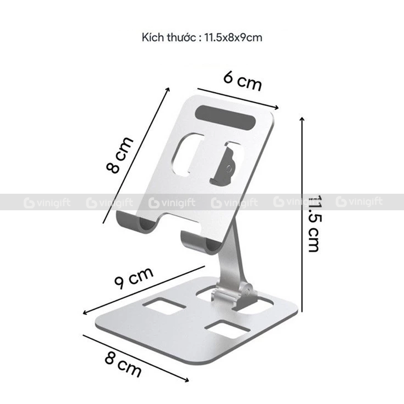 Giá đỡ điện thoại, máy tính bảng in logo công ty xoay 180 độ có thể gấp gọn