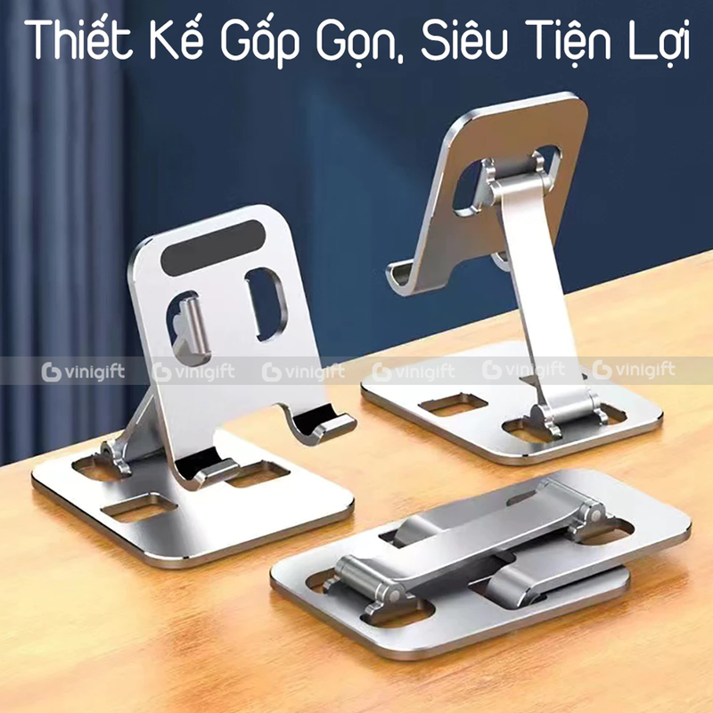 Giá đỡ điện thoại, máy tính bảng in logo công ty xoay 180 độ có thể gấp gọn