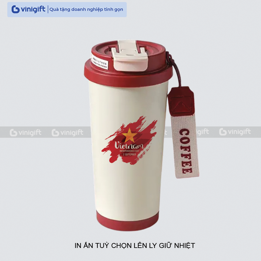 Ly giữ nhiệt bằng thép không gỉ cao cấp in ấn logo thương hiệu