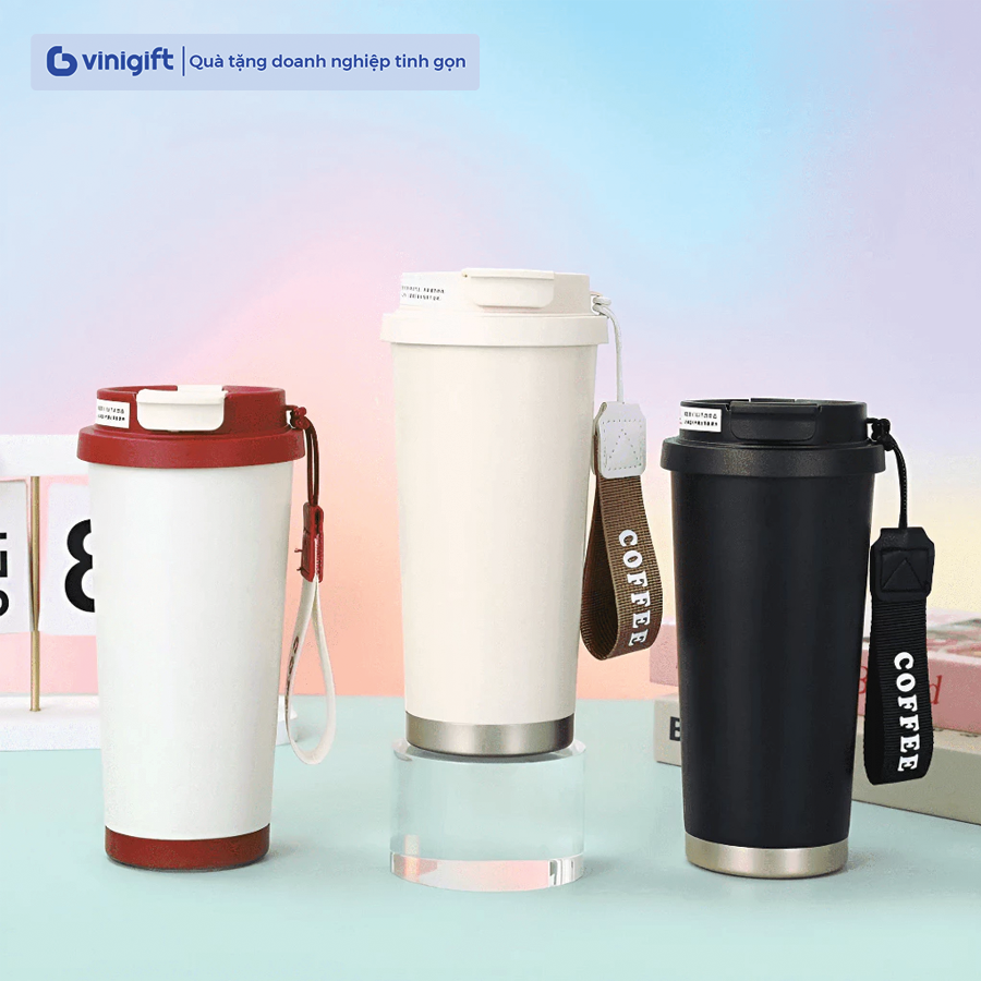 Ly giữ nhiệt bằng thép không gỉ cao cấp in ấn logo thương hiệu