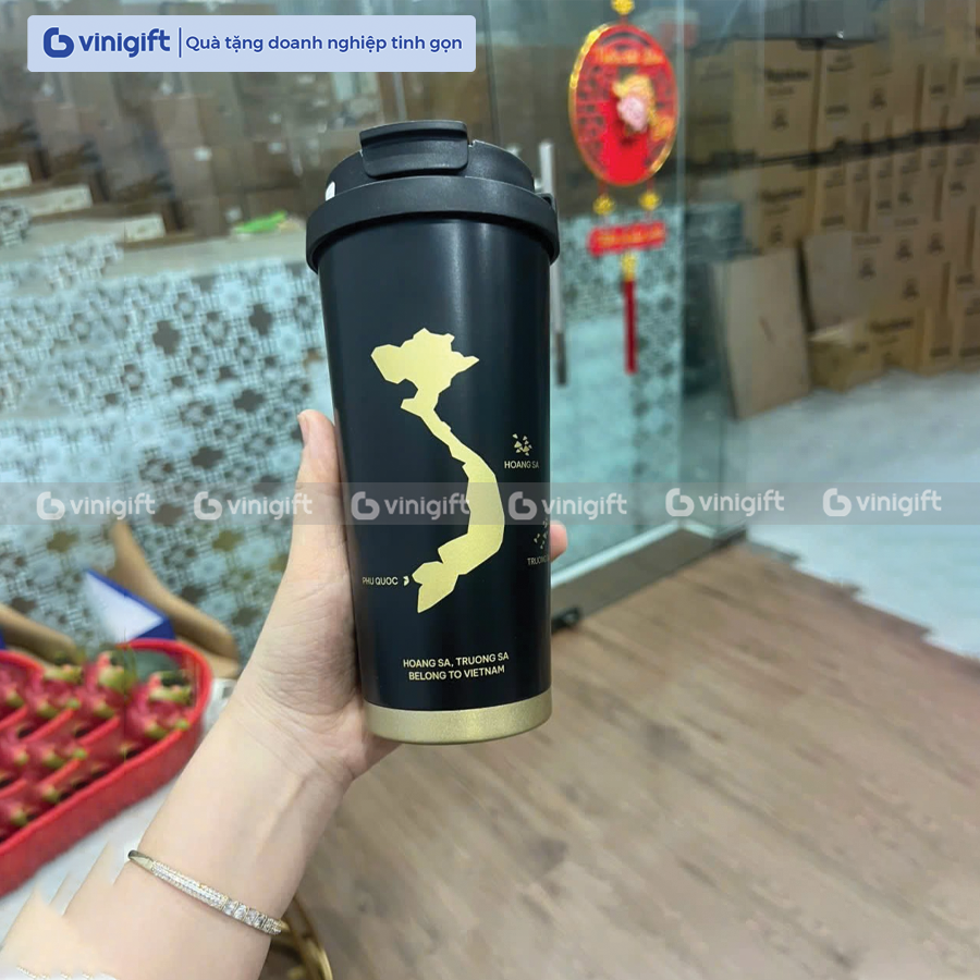 Ly giữ nhiệt bằng thép không gỉ cao cấp in ấn logo thương hiệu