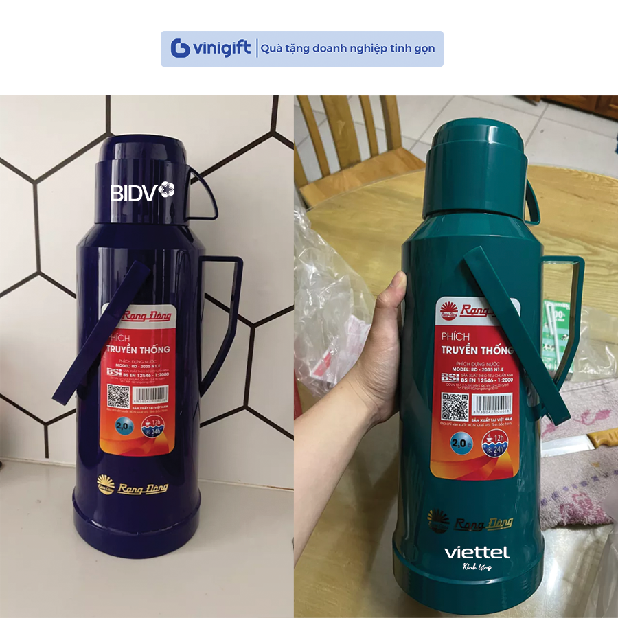 Phích đựng nước Rạng Đông in logo thương hiệu mẫu 1 – Vinigift