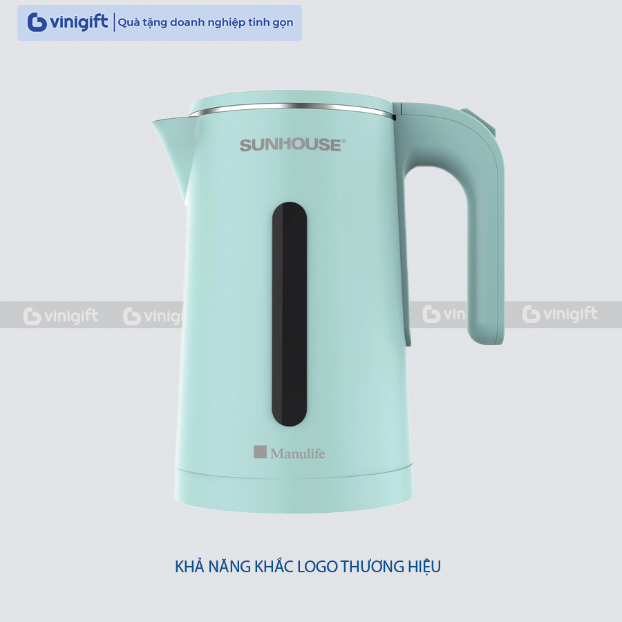 Bình siêu tốc inox 2 lớp 1.8L Sunhouse SHD1351, 1353 in logo thương hiệu