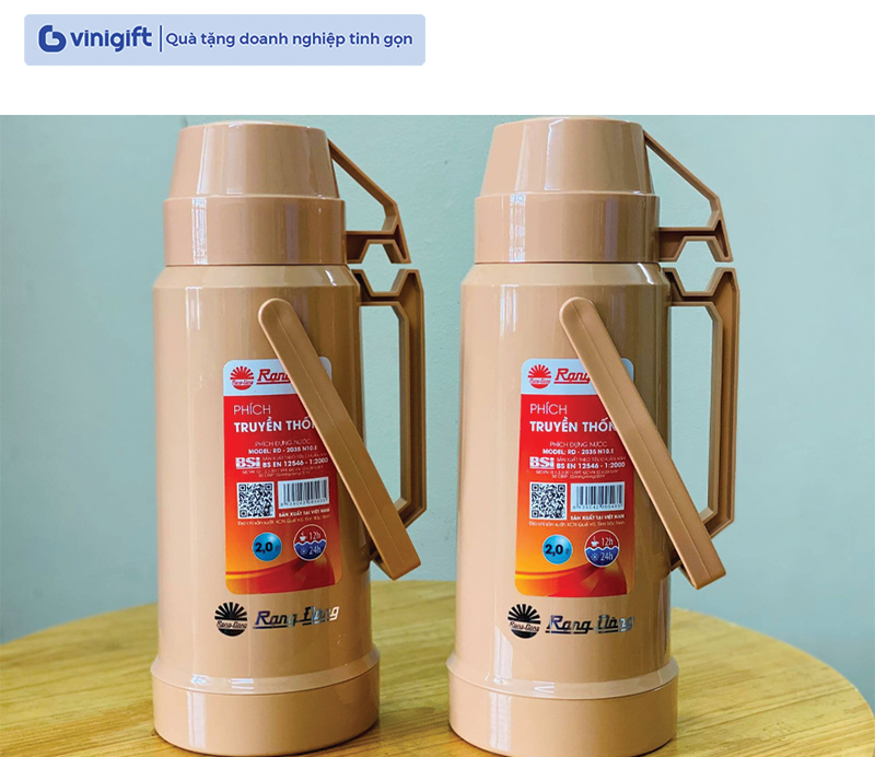 Phích đựng nướcBình thuỷ Rạng Đông in logo thương hiệu mẫu 2 - Vinigift