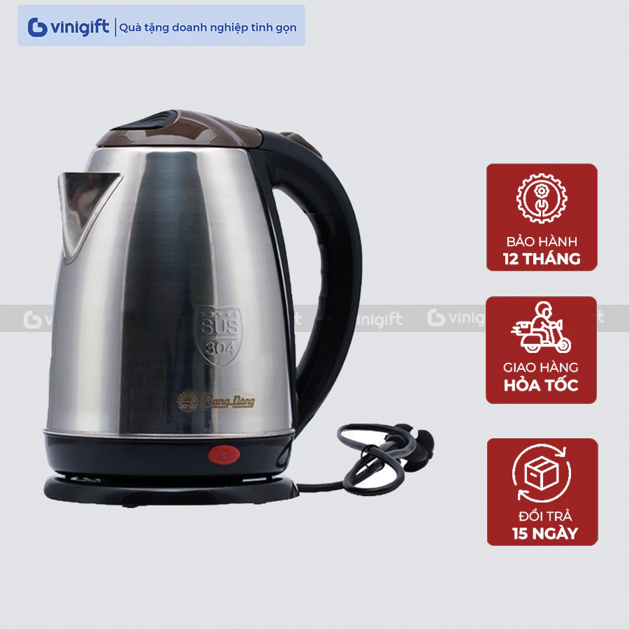 Ấm đun nước siêu tốc RẠNG ĐÔNG 1.8L RD-AST18ST13 in khắc logo công ty
