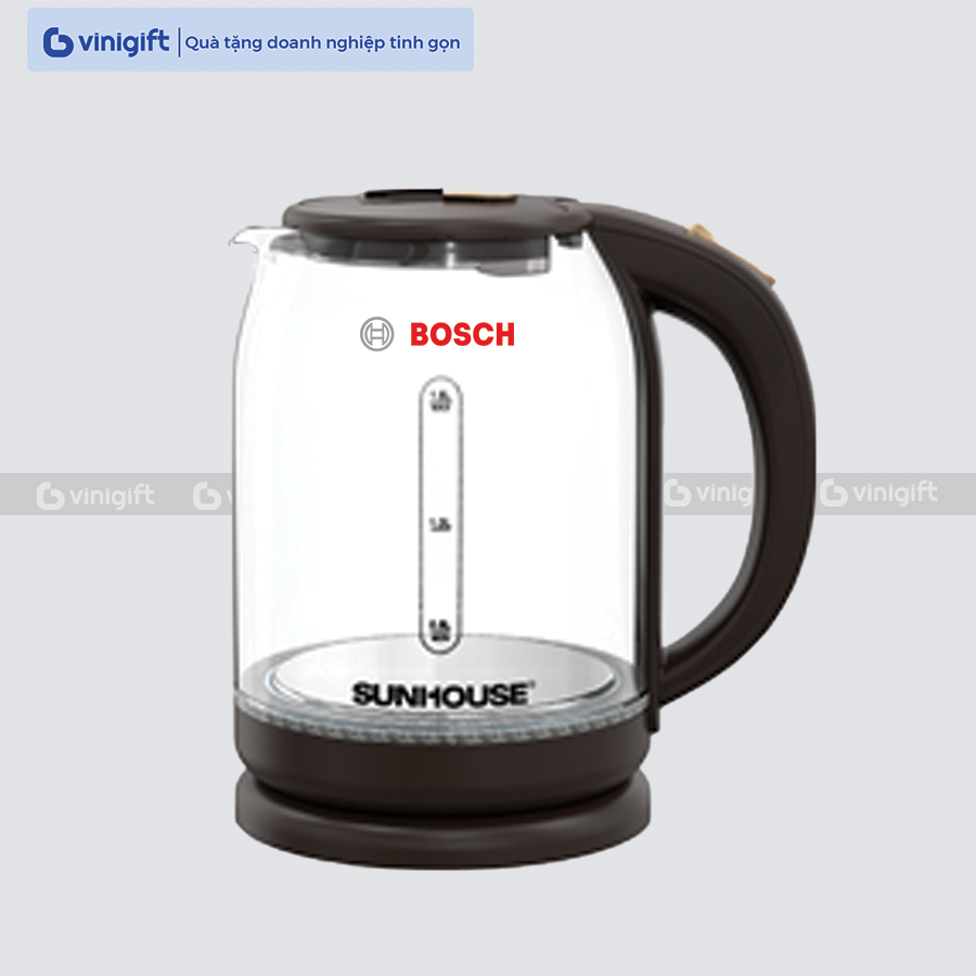 Ấm siêu tốc, bình siêu tốc thủy tinh cao cấp 1.8L SUNHOUSE SHD1212 in logo thương hiệu