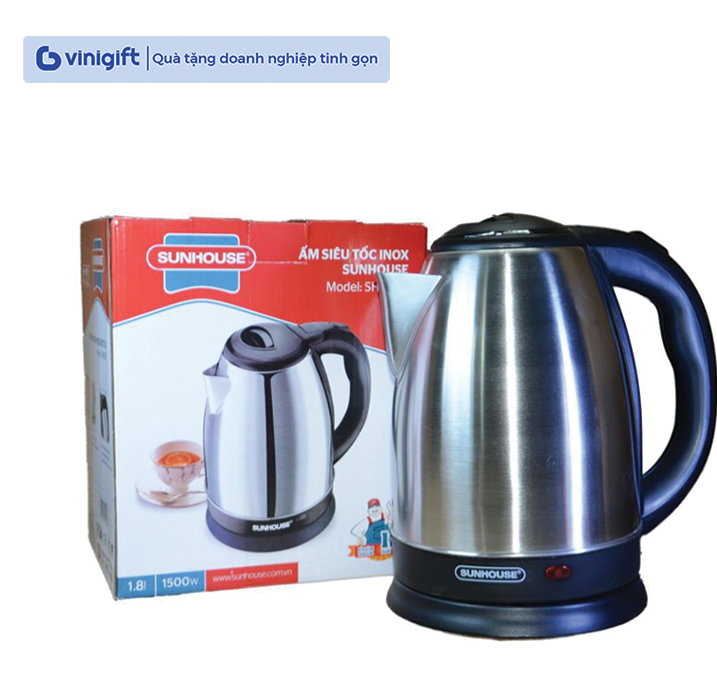 Ấm siêu tốc inox Sunhouse SHD1182 1.8 lít in logo thương hiệu giá tốt