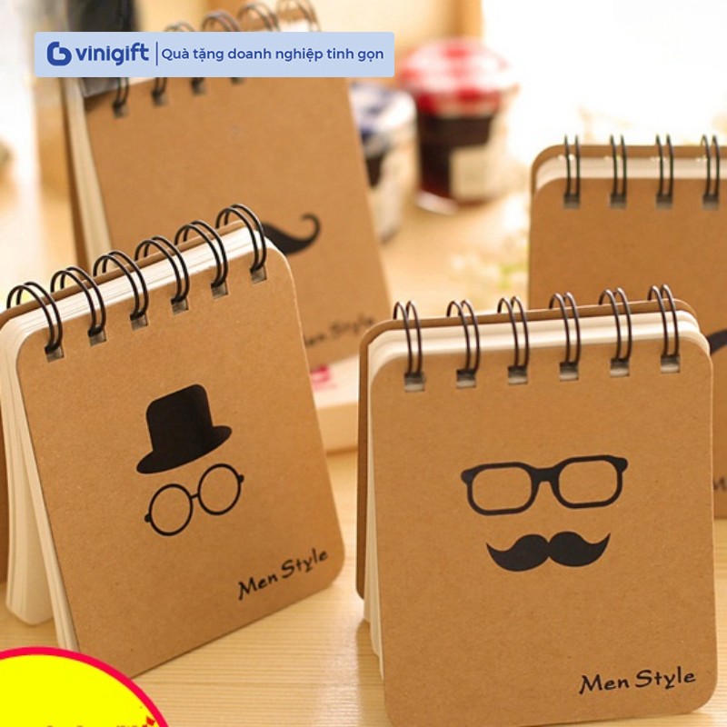 In sổ tay lò xo A4, A5, A6 bìa giấy Kraft theo yêu cầu, giá rẻ, chất lượng cao