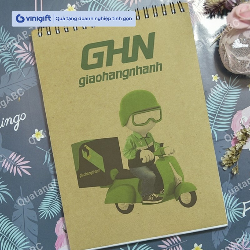 In sổ tay lò xo A4, A5, A6 bìa giấy Kraft theo yêu cầu, giá rẻ, chất lượng cao