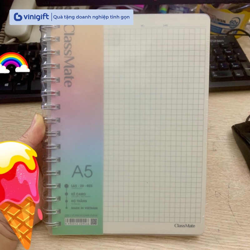 In sổ tay lò xo A4, A5, A6 bìa nhựa sẵn in theo yêu cầu, giá rẻ
