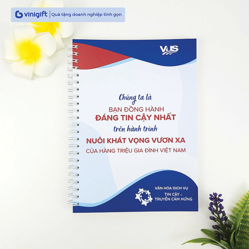 In sổ tay lò xo A4 bìa giấy C300 theo yêu cầu, giá rẻ, chất lượng cao