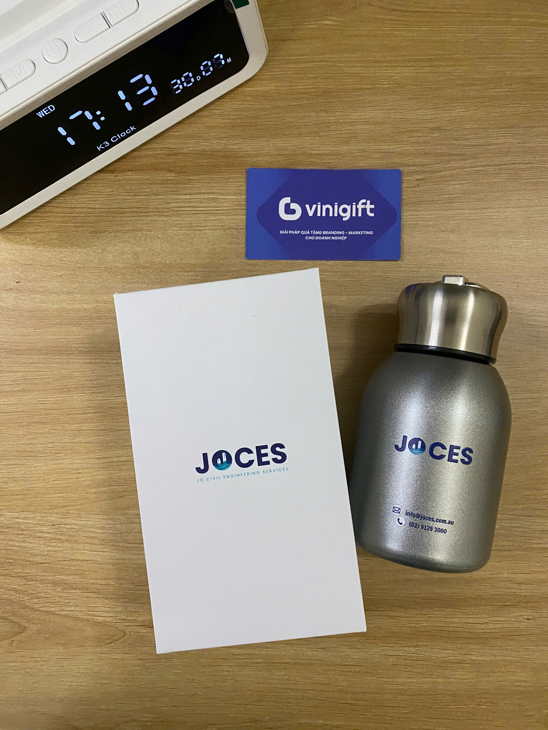 VINIGIFT x JOCES: Bình giữ nhiệt in logo – Nhỏ gọn, tiện ích, đậm dấu ấn